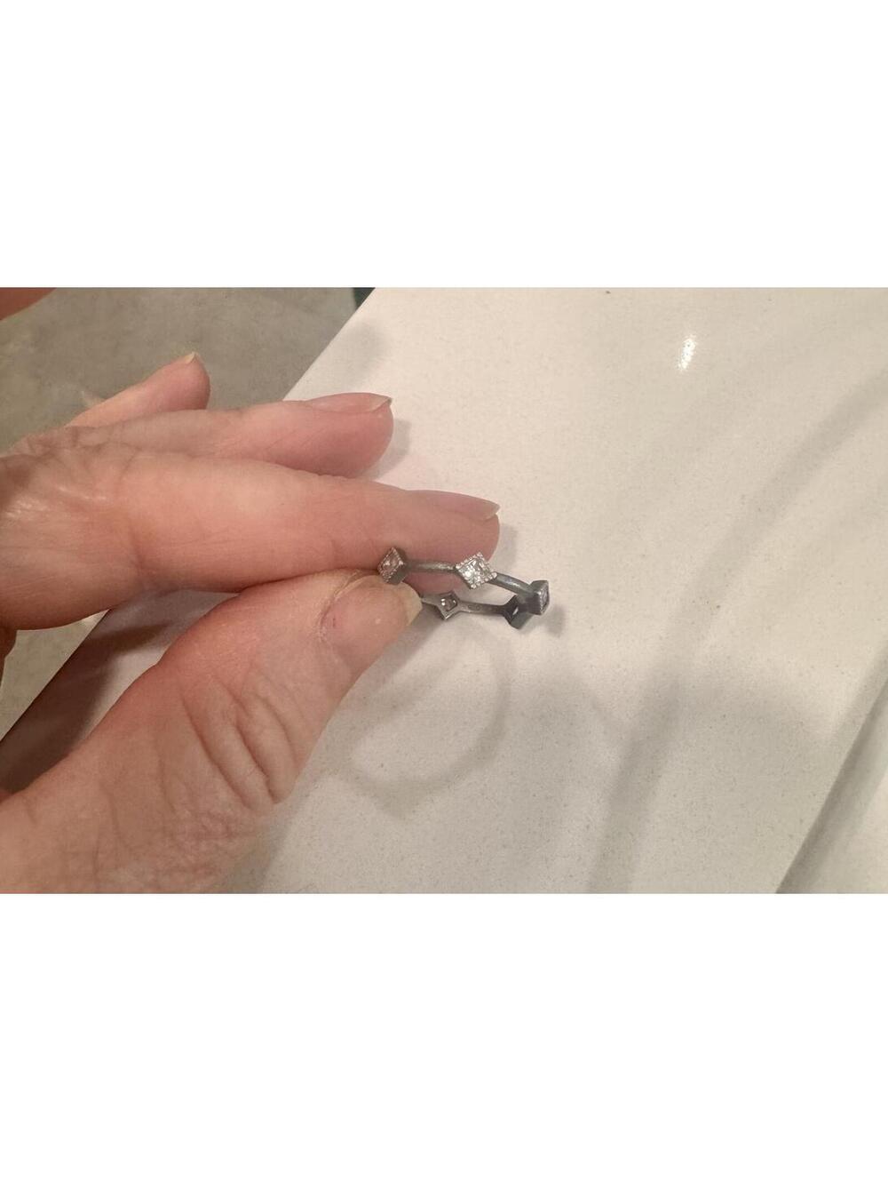 Frieda Rothman size 8 stacking ring, sterling with CZ